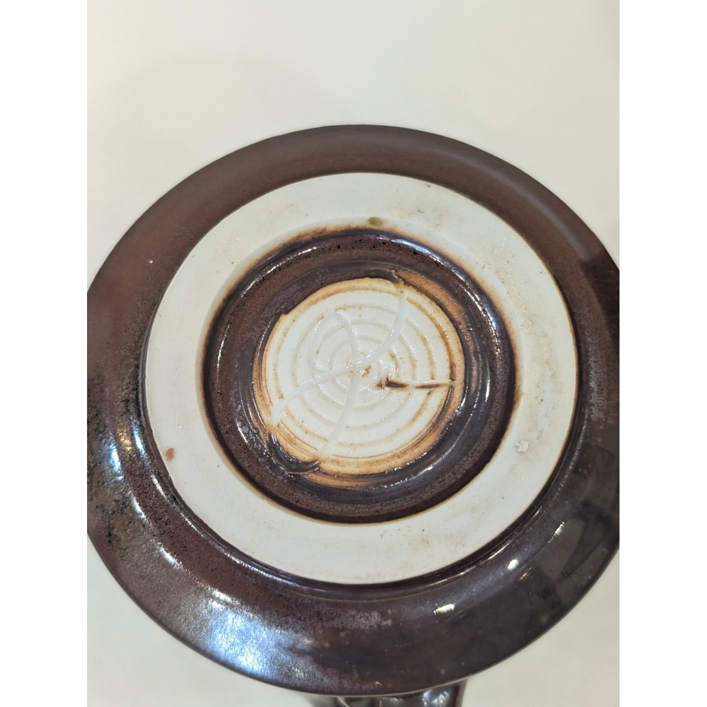 Artisan Pottery Mugs Pair Brown‎ Glazed Ceramic Coffee Tea Cups Handmade - Picture 6 of 9